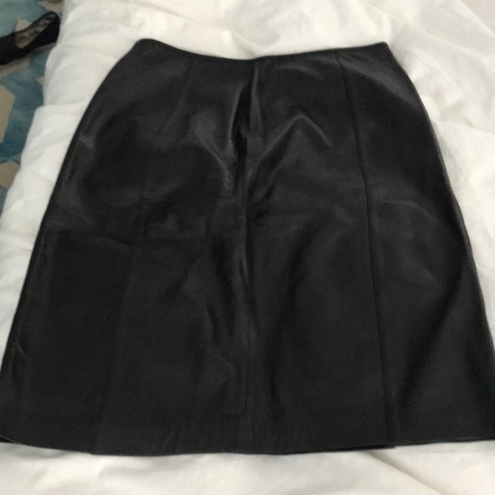 Real leather pencil skirt